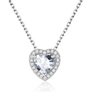 Women's Find Chic Dainty Sparkly Plated Pendant Silver Heart Necklace